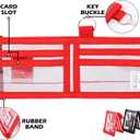 Rough Enough Clear ID Badge Holder Card Wallet with Lanyard 2 Pack Black Red, PVC, Water-Resistant, for Work Travel