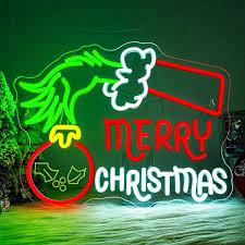 Merry Christmas Neon Sign Christmas Hat Neon Signs For Wall Decor Xmas LED
