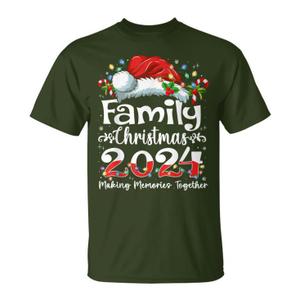 Family Christmas 2025 Matching Outfit Xmas Squad Santa T-Shirt (Dark Green, Men, Large)