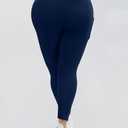 Plus Size High-Waist Yoga Pants for Women, 4-Pocket Tummy Control Butt-Lifting Workout Leggings (Blue, XL)