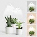 LORDEM Grow Lights for Indoor Plants, 2 in 1 Full Spectrum Plant Light with 360° Gooseneck, 48 LEDs, Auto Timer 6/8/12/16H, 3 Lighting Modes,5 Brightness Levels for Small Plants, 3 Pack White