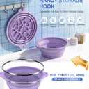 Face Bowl for Ice with Built-in Ice Tray  Collapsible Silicone Facial Ice Bath Bowl for Cold Plunge Therapy, Skin Tightening & Acne Relief  Portable Spa Tool for Home & Travel(Purple)