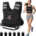 FUFF Weighted Vest Woman, 4-10Lb Adjustable Weight Vest for Women Men, Female Strength Training Body Vest for Walking Exercise Running Workout (Black)