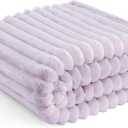 Bedsure GentleSoft Lavender Fog Fleece Blanket for Couch - Cozy Soft Blankets for Women, Cute Small Throws for Girls, 50x60 Inches