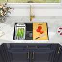 Kichae 28 inch Granite Composite Undermount Kitchen Sink - 28 x 19 Single Bowl Kitchen Sink Matte Black Quartz Workstation Kitchen Sink, 28"x19"x9"