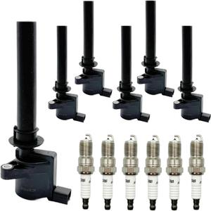 6pcs Ignition Coil and Spark Plugs Replacement for Taurus Escape Mazda Tribute Escape Taurus Sable Mariner Montego V6 3.0L