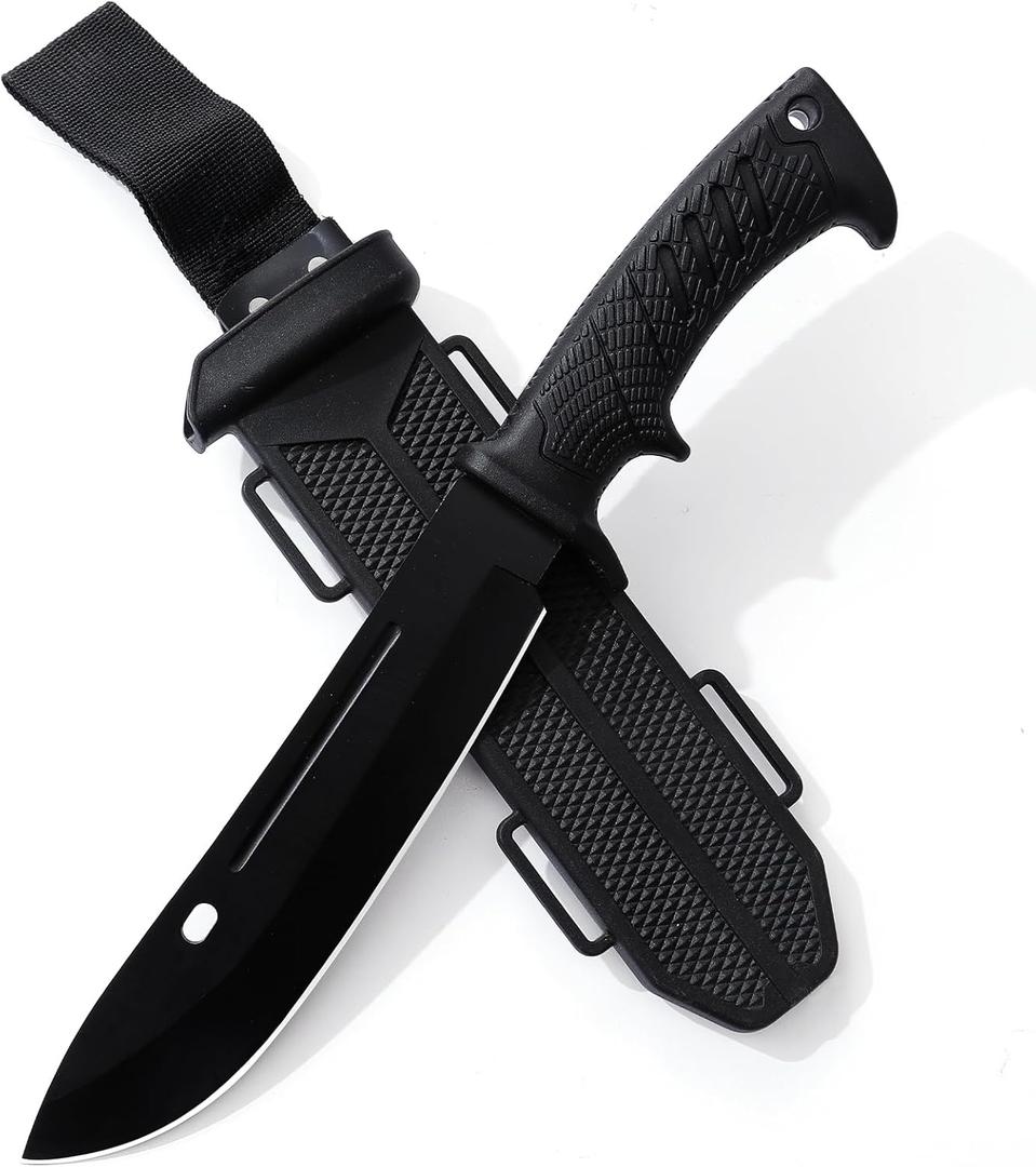 2 x Fixed Blade Knife with Kydex Sheath Durable Stainless Steel Survival Hunting Knives for Outdoor Use (KP004)
