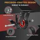 W B D WEIBIDA 5 Inch Heavy Duty Caster Wheels Set of 4, 1080 LBS Outdoor Industrial Wheels Swivel Large Rubber Casters with Brake for Workbench, Dolly, Cart, Trolley, Wagon (2 Brake & 2 Fixed)