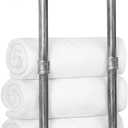 HouseAid Industrial Pipe Towel Rack, Farmhouse Bathroom Towel Storage Holder, Vintage Style Towel Organization, Wall Mounted, Antique Silver