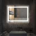 illucid Vanity Mirror with Lights Wall Mounted 24x18 inch Dimmer & Defogger Crystal Clear & Shatterproof LED Bathroom Mirror for Vertical or Horizon LED Mirror