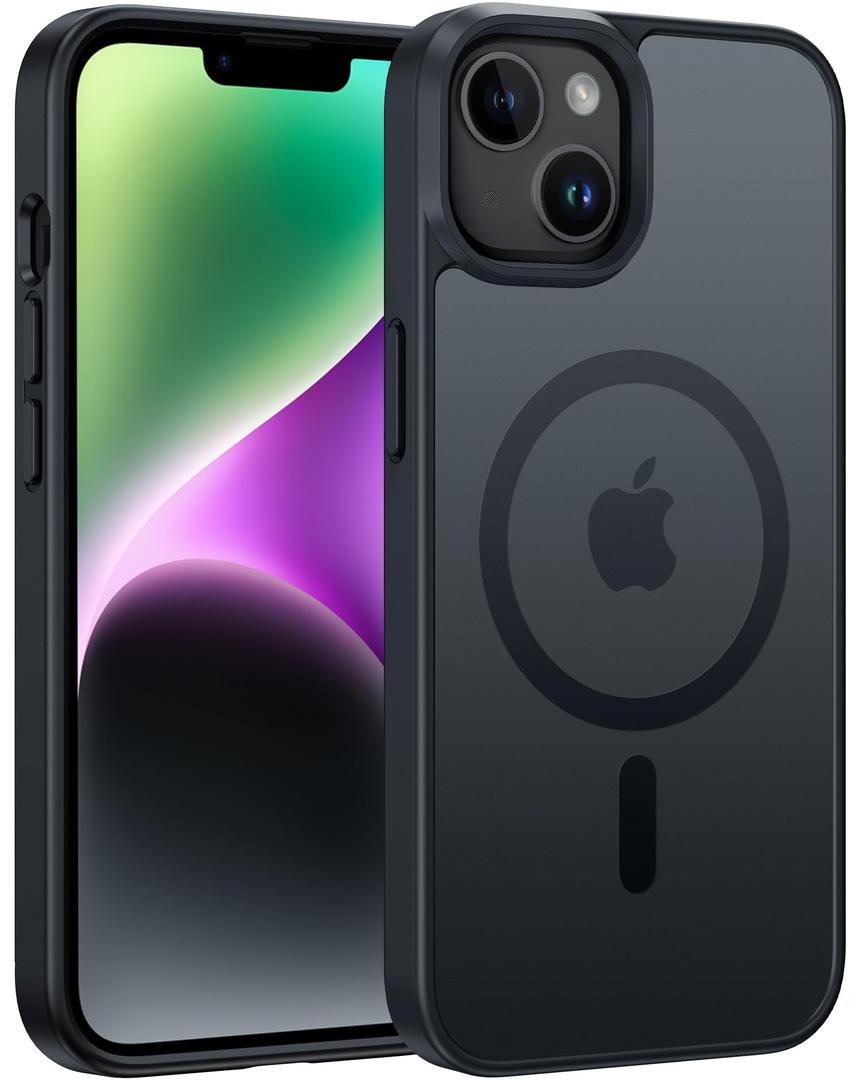FNTCASE for iPhone 13/14 Phone Case: iPhone 16e Magnetic Translucent Matte Back Cover Metal Button Military Grade Protection Shockproof Shell Full Body Protective Slim Cell Phonecase