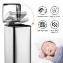 Garvee 8 gal/30 L Kitchen Trash Can, Fingerprint-Proof Stainless Steel Garbage Can with Soft-Close Lid, Recycle Bin with Removable Inner Buckets and Foot Pedal for Office Bedroom Bathroom, Silver