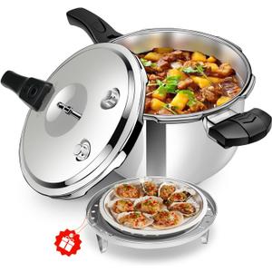 4.22QT Small Stainless Steel Pressure Cooker, Premium Quality, Quick Cooking, Heavy Duty Construction, Safe Lock Design,olla de presion,para cocinar,instant pot