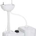kleankin Portable Camping Sink, Handwashing Station Basin with 4.5 Gallon Tank, 6.3 Gallon Recovery Tank, Rolling Wheels & Soap Dispenser for RV, Outdoor Events, Gatherings, HDPE, White