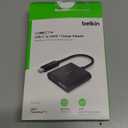 Belkin USB C to HDMI Adapter + USBC Charging Port to Charge While You Display, Supports 4K UHD Video, Passthrough Power up to 60W for Connected Devices, Compatible with MacBook, iPad, Windows