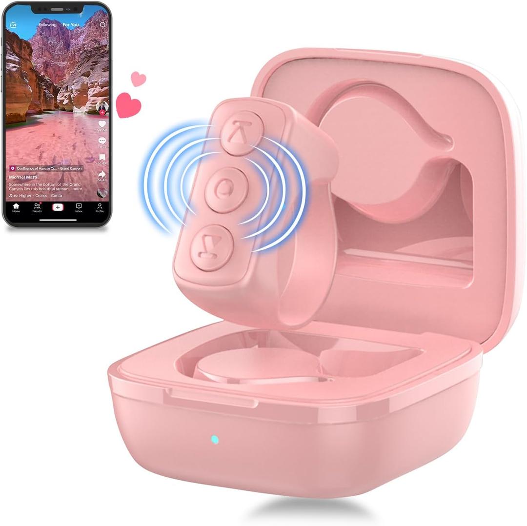 TikTok Scrolling Ring for iPhone, Bluetooth Page Turner for Kindle App, Multifunctional Bluetooth Scrolling Ring for iOS and Android, Wireless Camera Camcorder Remote Control
