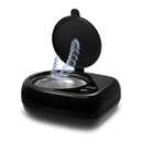 Cordless Rechargeable Ultrasonic Retainer Cleaner, 50kHz Portable Sonic Cleaner for Mouth Guard and Denture, Ultra-Thin Night Guard Aligner Cleaner with 6pcs Tablets, Glossy Black