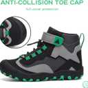 Mishansha Kids Water Resistant Hiking Boots, Boys Girls Anti Collision Anti-Skid Athletic Outdoor Adventure Trekking Shoes, Size 34