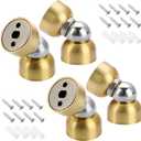 Sumnacon Magnetic Door Stoppers, 4 Pack Powerful Stainless Steel Doorstop Wall Mount Metal Door Holder to Keep Doors Open, Heavy Duty Modern Gold Door Stops for Home Office Bedroom Bathroom