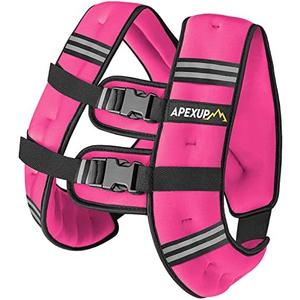 APEXUP Weighted Vest with 20lbs Weights and Reflective Stripe, Weight Vest Men Women for Workout, Strength Training, Running