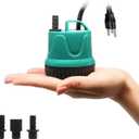 Upettools Submersible Water Pump, Ultra Silence Circulation Multifunctional Water Pump with Handle for Pond, Aquarium, Hydroponics, Fish Tank Fountain with 4.6ft (1.4M) Power Cord(66GPH,5W) Green