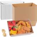 8 x 6 Inch Paper Charcuterie Boxes with Clear Lids, 50 Pack Large Disposable Food Containers, Take Out Bakery Boxes for Cake Slice, Cupcakes, Sandwiches, Cookies, Cocoa Bombs, Salads (Brown)
