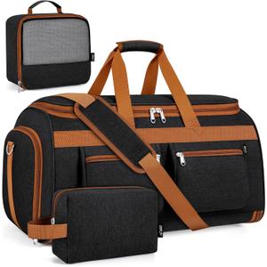 Convertible Garment Duffel Bags for Travel - Carry on Garment Duffle with Toiletry Bag Storage Bag Large Travel Duffel Bag 2 in 1 Hanging Suit Bag Weekender Bag for Men Women 3pcs Set