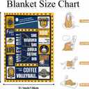 Volleyball Blanket 50x60, Soft Flannel Fleece Throw for Girls & Teen Girls, Vintage Newspaper Heart Design, Cozy Bedroom/Dorm Decor, Cute Volleyball Gifts for Players, Teams & Moms