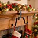 Christmas Stocking Hanger for Fireplace Mantle Hangers Stocking Holders for Mantle Christmas Stocking Holder Christmas Mantle Hook Reusable Decorative Hook (1-Pack)