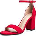 COASIS Women's Chunky Block Heels Open Toe Ankle Strap 3.5 Inch Heeled Sandals Size 7