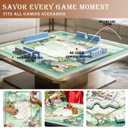 Qabliqo Elegant Chinese Garden Mahjong Mat, Teal Green Chinoiserie Pavilion Lake Non-Slip Noise Reduction Gaming Mat 31.5 x 31.5 Inch for Table American Mahjong Games Card Games Poker Board Dominoes