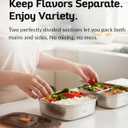 Boxiki Kitchen Bento Lunch Box Set of 2 pcs  Leakproof, BPA Free, Dishwasher Safe Lunch Containers with Compartments  Reusable Bento Box for Adults