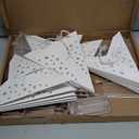 SUNBEAUTY Christmas Paper Stars, Openwork Design 5 Pointed 12 Inch White Color Hanging Paper Star Lanterns, Christmas Decorations Hanging Lamp for Indoor Xmas Tree, Yard, Home Decor Birthday