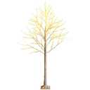 6ft Pre-lit White Twig Birch Tree for Artificial Christmas Tree Holiday w/96 LED Lights