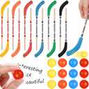 Harloon 24 Pcs Hockey Party Favors Includes Multicolor Hockey Stick Pencils and Balls Erasers Sports Pencils for Sports Fans Birthday Party Student Prize Gifts Goodie Bag