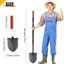 Heavy Duty Round Point Digging Shovel with Long Fiberglass Handle Garden Shovels Spade for Digging,Planting, Transplanting,58 inches