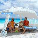 Beach Cabana, 6.5'×6.5' Cool Cabana, UPF50+ Beach Canopy, Adjustable Height Beach Tent Sun Shelter, Sun Umbrella with Removable Side Wall, Beach Shade for Beach, Garden, Camping(Fish Print)
