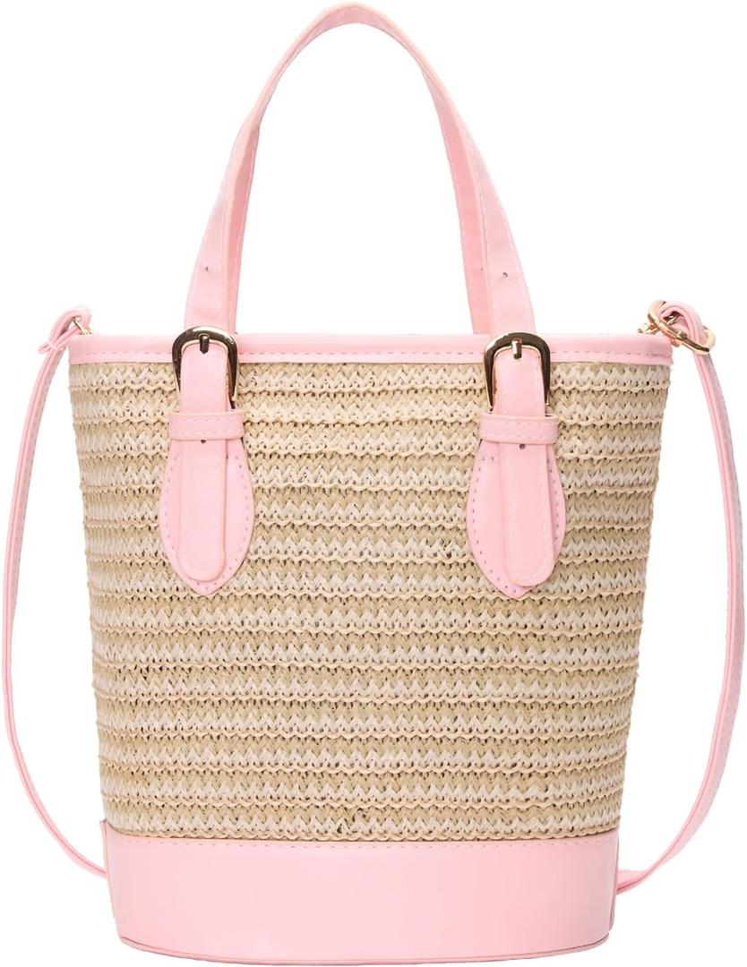 Women's Straw Crossbody Bag - Handwoven Summer Beach Purse with Top Handle, Bohemian Shoulder Tote for Vacation 2026
