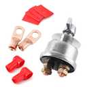 Pindex 12V-48V High Current Master Battery Disconnect Switch Kit,250A Continuous 1000A Intermittent Replacement Switch Power SPST Kill Cutoff with Copper Contacts