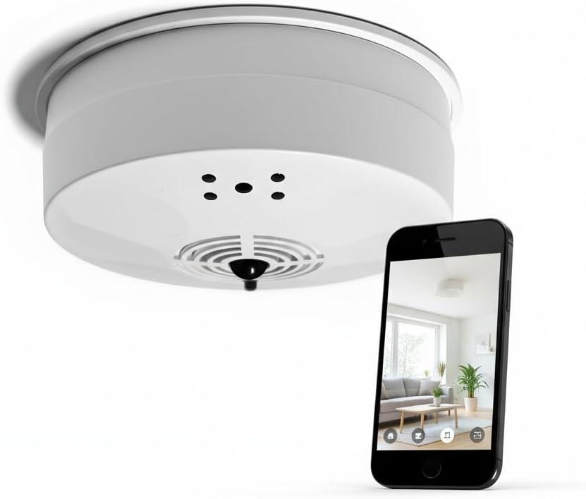 1080P Smoke Detector Camera WiFi Security Cam with Night Vision