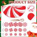 Syhood Christmas Candy Canes Design Tree Topper Red Cap 36 Inch Red Swirl Christmas Tree Skirt Wooden Winter Lollipop Holiday Decoration for Xmas Gifts