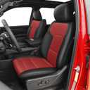 AOMSAZTO Custom Fit Seat Covers for Ram 1500: 2019 2020 2021 2022 2023 2024 2025 Faux Leather Car Seat Covers Full Set Black+Red
