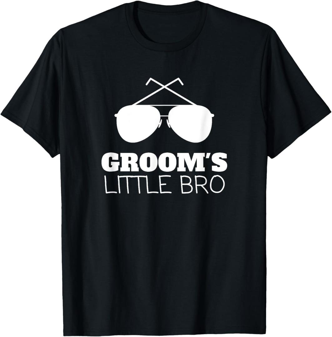 Grooms Brother Gifts Brother of the Groom T-Shirt for Men, Black, Small, Short Sleeve, Classic Fit, Wedding, Celebration S