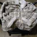 Dokotoo Plaid Fleece Jacket Women's Fleece Jacket 3XL Beige