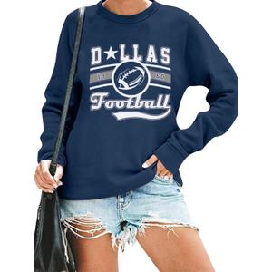 JINTING Football Game Day Sweatshirt Women: Football Season Pullover Football Team Falll Shirts Graphic Long Sleeve Tops (Large)