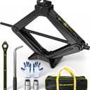 YELLOW JACKET Scissor Car Jack 3 Ton Tire Changing Kit with Lug Wrench, Emergency Kit Scissor Jack for Car