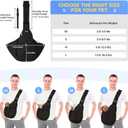 SlowTon Dog Carrier Sling - Thick Padded Shoulder Strap Adjustable Dog Carriers for Small Dogs, Puppy Carrier Purse for Pet Cat with Front Zipper Pocket Safety Belt Machine Washable Waterproof Black L