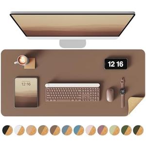 YSAGi Double-Sided Desk Pad, 35.4"x17"Leather Desk Mat, Eco Cork Desk Pad Protector,Large Mouse Pad,Waterproof Desk Blotter for Office/Home(Coffee) YSAGi Double-Sided Desk Pad, 35.4"x17"Leather Desk Mat, Eco Cork Desk Pad Protector,Large Mouse Pad,Waterproof Desk Blotter for Office/Home(Coffee)