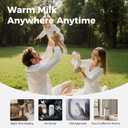 Portable Bottle Warmer for Travel, Dishwasher Safe, 3X Faster & Even Heating, 8 Feeds per Charge, 17oz, 1℉ Precise Adjust, Thaw, Keep Warm, Use While Charging, for Breastmilk & Formula