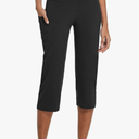 baleaf Womens Yoga Capri Pants High Waist Capri Leggings with Pockets Wide Leg Crop Exercise Workout Summer Pants, XL